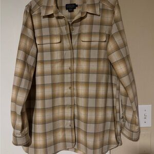 Pendleton Women's Tan Plaid shirt shacket